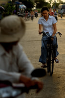 Riding the bike